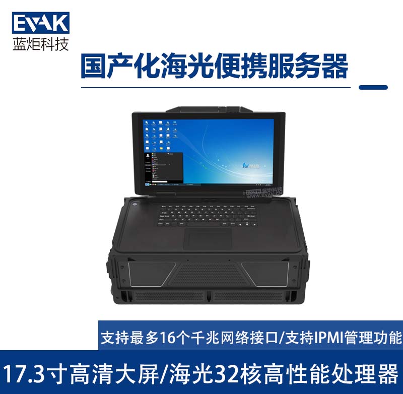 17.3寸國(guó)產(chǎn)化海光7285便攜式服務(wù)器預(yù)留7個(gè)全長(zhǎng)擴(kuò)展槽（DP-9000H-2U）